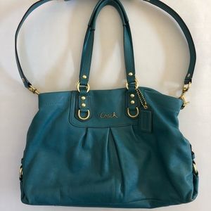 Coach Leather Handbag with Detachable Strap